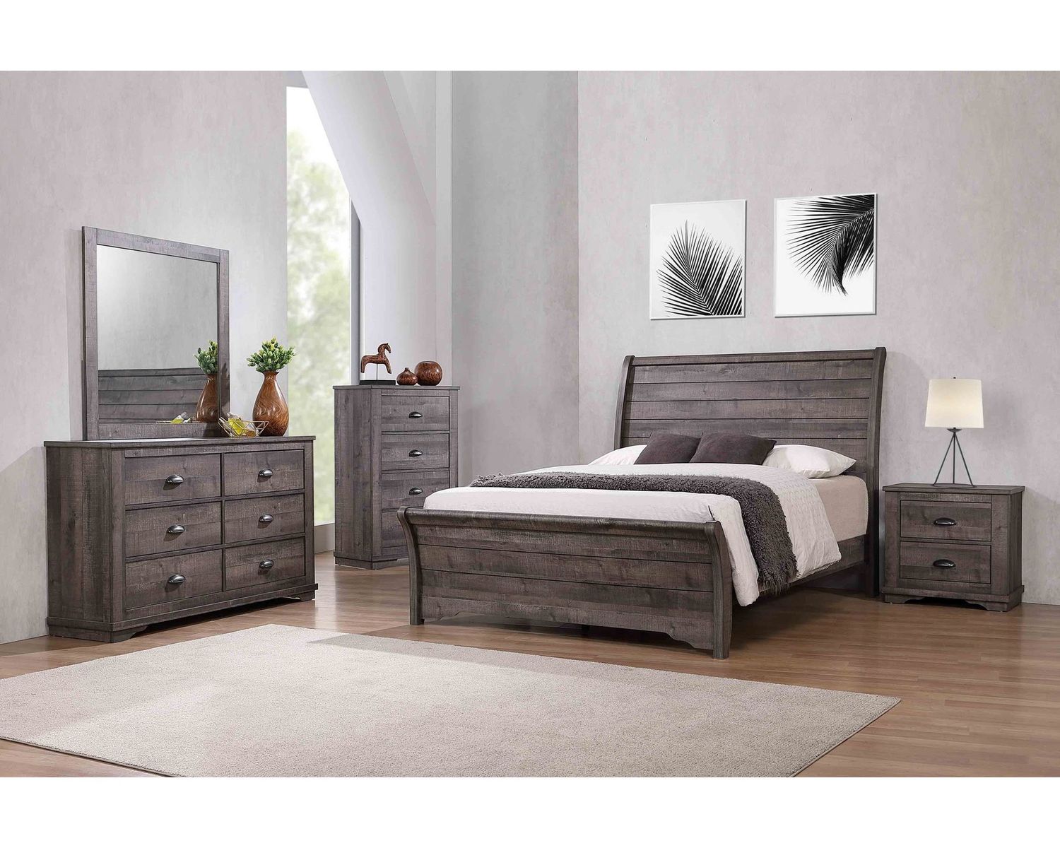 CM8100 Coralee Grey, TYPE: QUEEN 5 PC BEDROOM SUITE