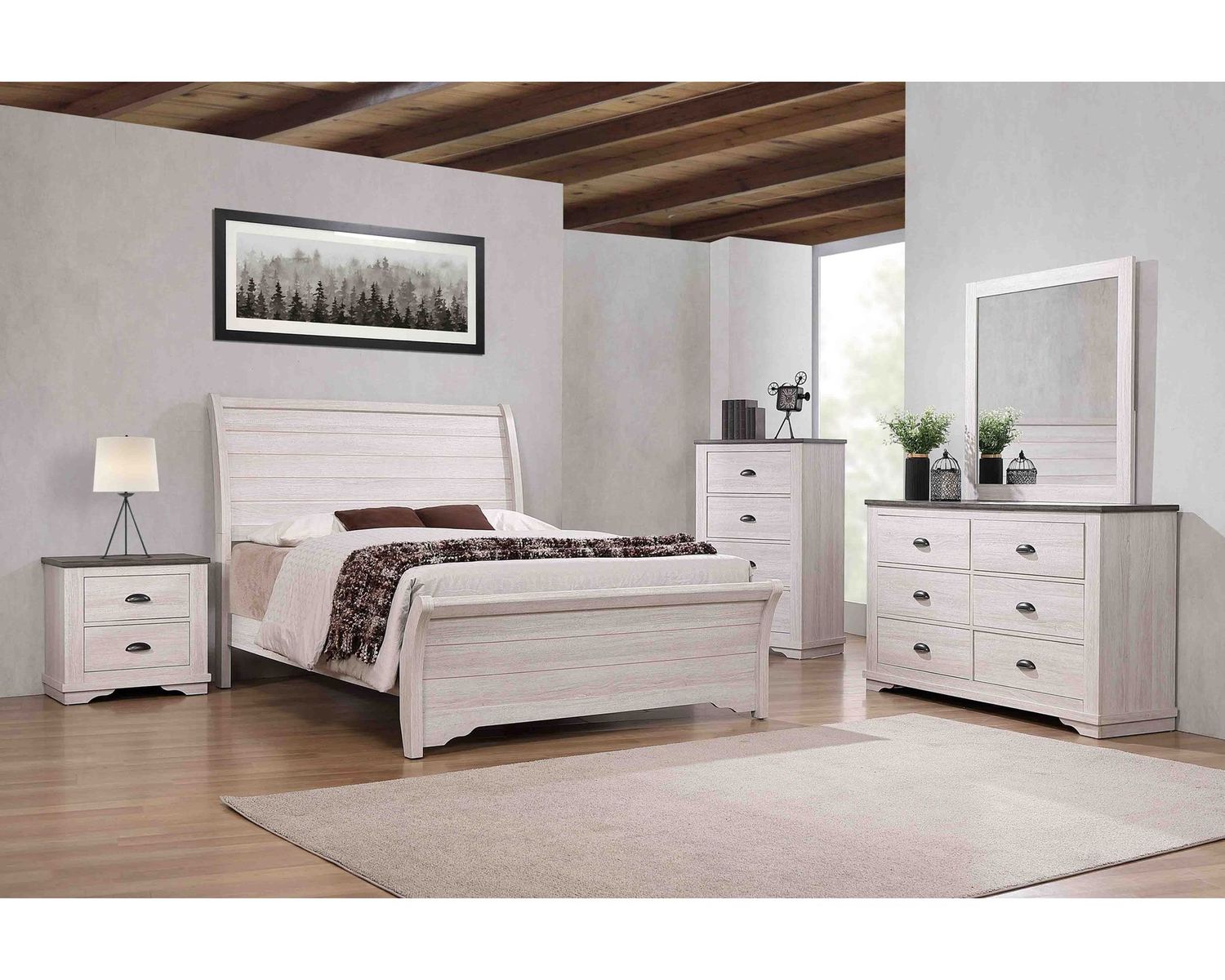 CM8130 Coralee White, TYPE: QUEEN 5 PC BEDROOM SUITE