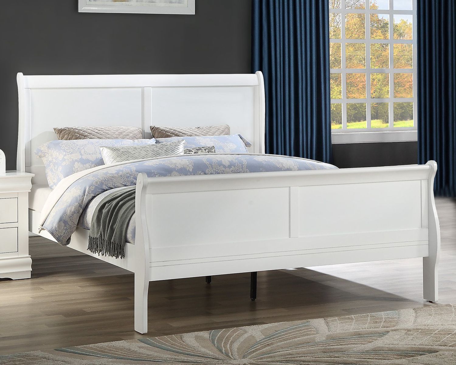 CM3650 White L.P. Bed, TYPE: KING