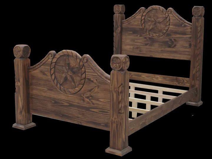 San Antonio Queen Size Bed w/Rope &amp; Star