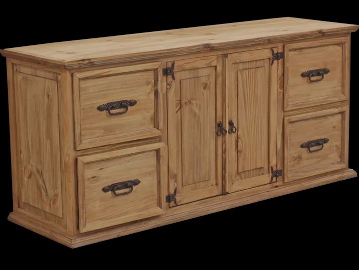 File Credenza, 4 File Drawers 2 Doors, COLOR: NL