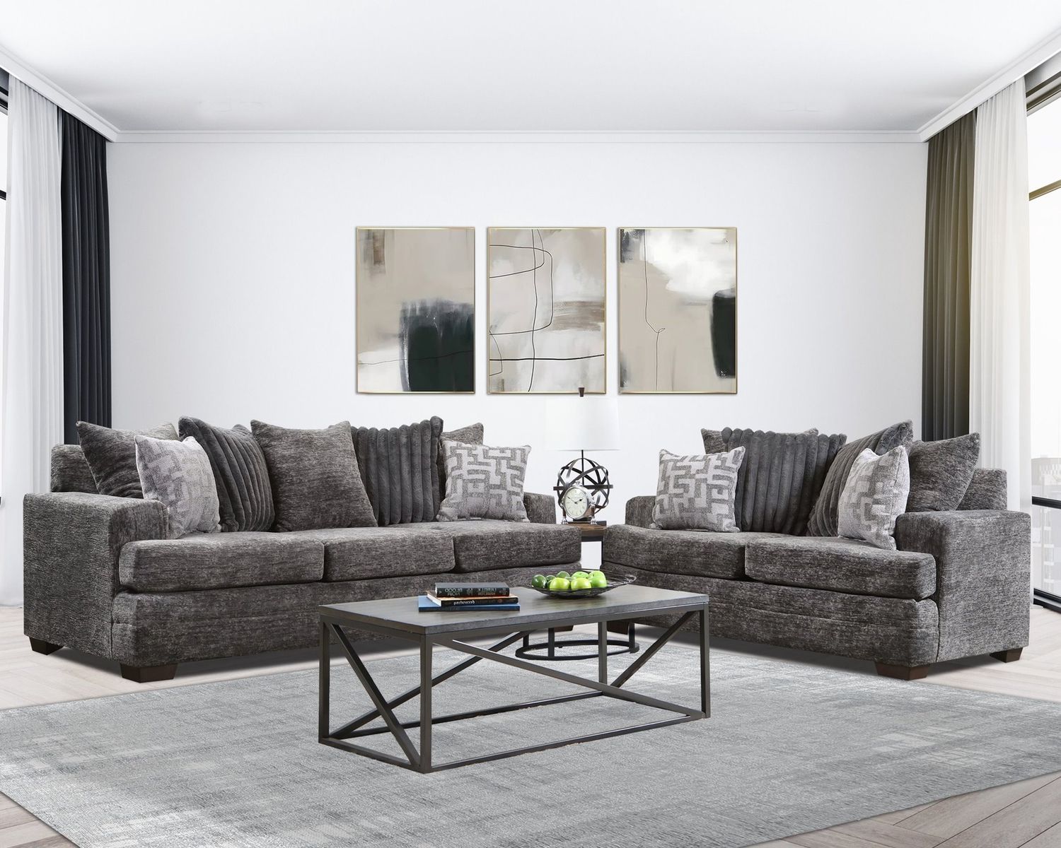 2675 Galactic, COLOR: 2675-07 Galactic Charcoal, OPTIONS: SOFA