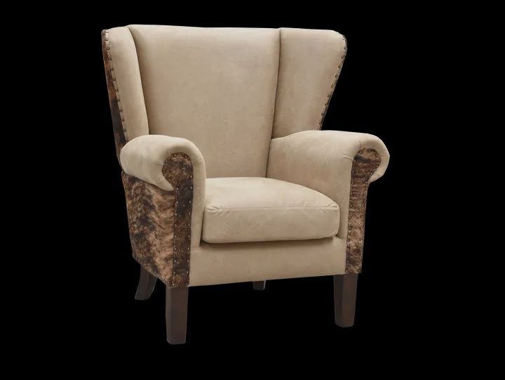 Wing Chair #2 With Cowhide