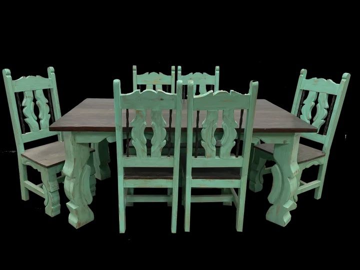 Ox Yoke Leg Table W/ chairs