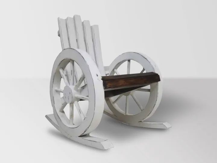 WAGON WHEEL ROCKING CHAIR