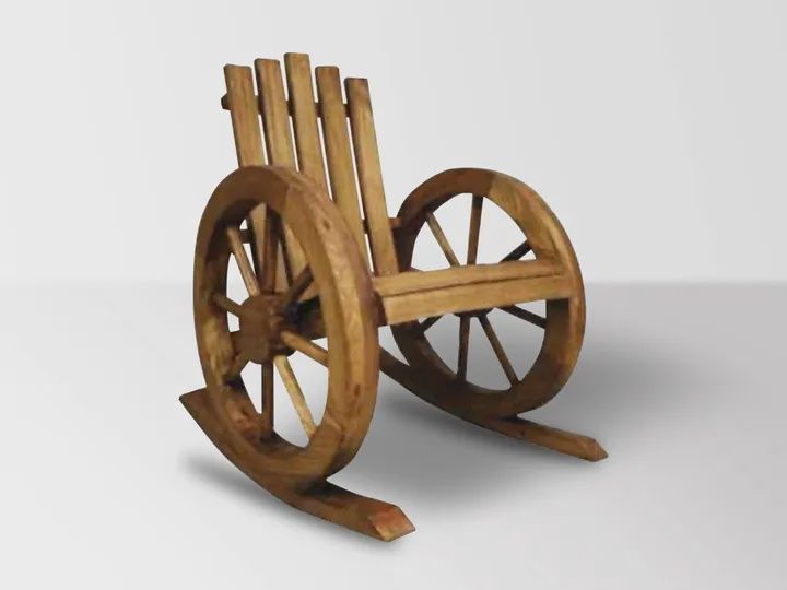 WAGON WHEEL ROCKING CHAIR, COLOR: RRR