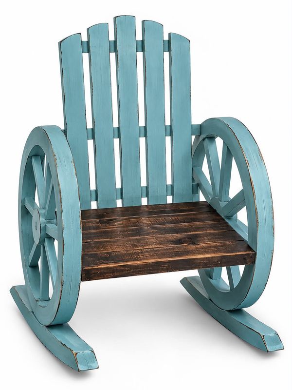 LT SIL 28 WAGON WHEEL ROCKING CHAIR