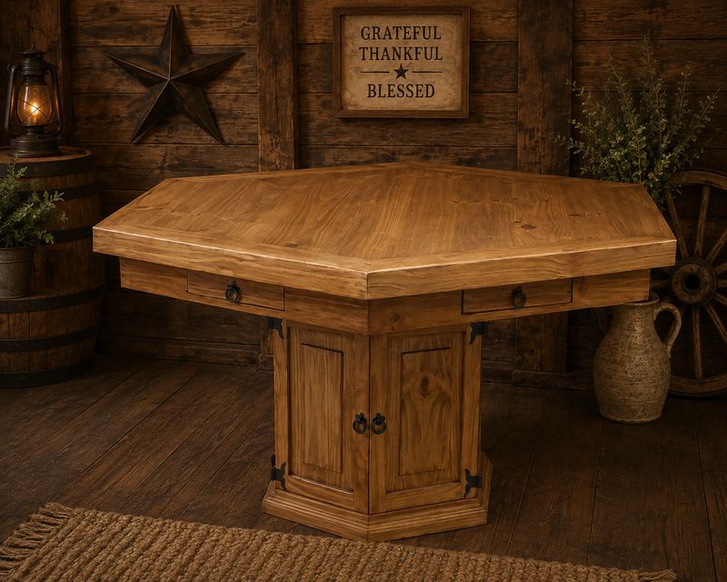 Dining/Poker Table w/Removable Wood Top