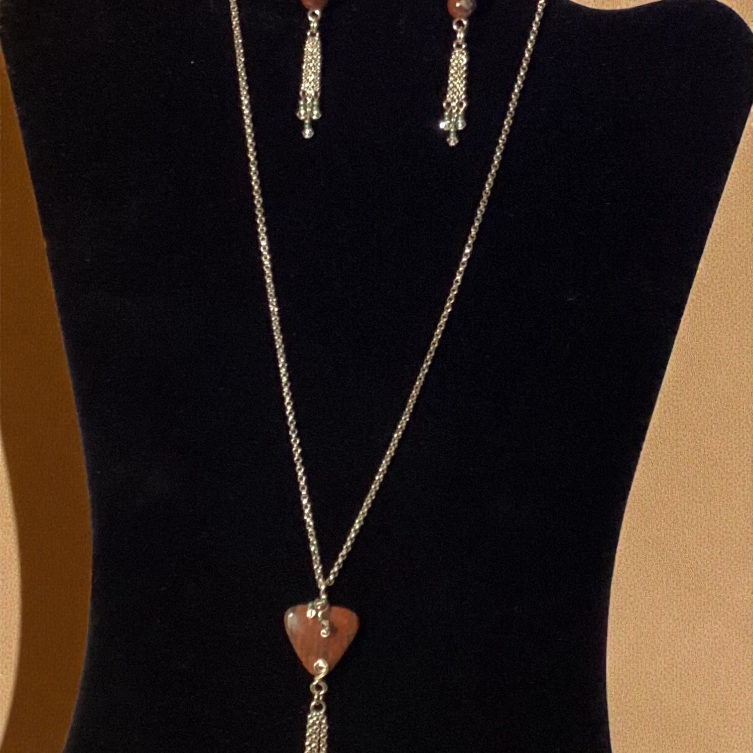 Red Jasmine Necklace and Earrings