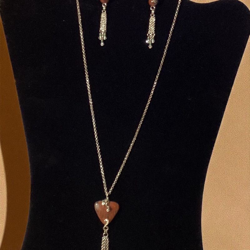 Red Jasmine Necklace and Earrings