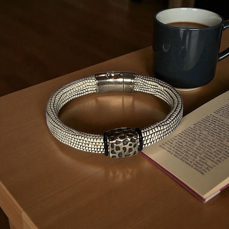 Leather White Bracelet