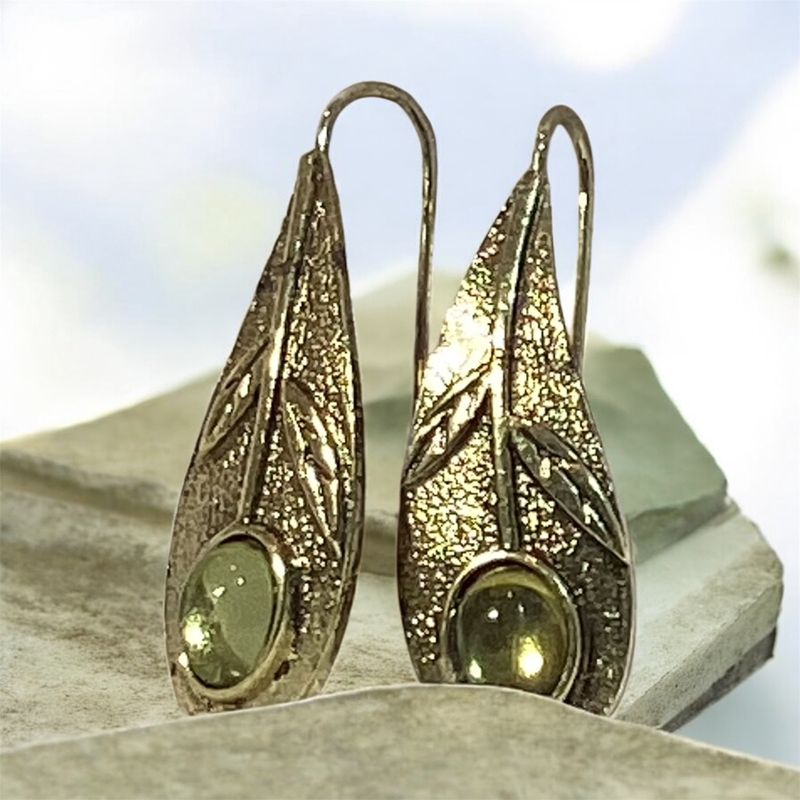 Labradorite Leaf Earrings