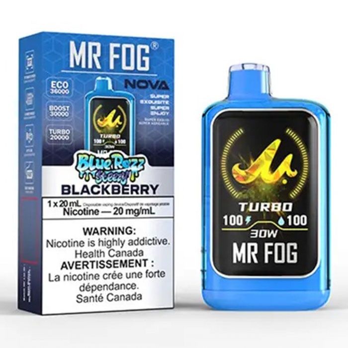 Mr Fog Nova Upto 36000 Puffs, Flavour: Blue Razz Steezy Blackberry Mr Fog Nova