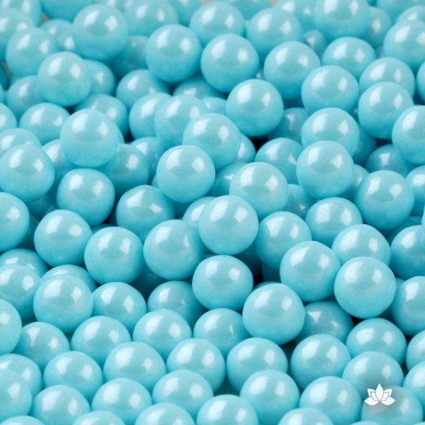 Shimmer Powder Blue Candy Beads 7MM