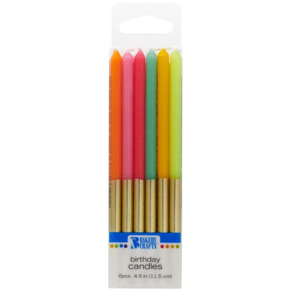 Candles, Fiesta Assortment Gold Dip(6pcs)