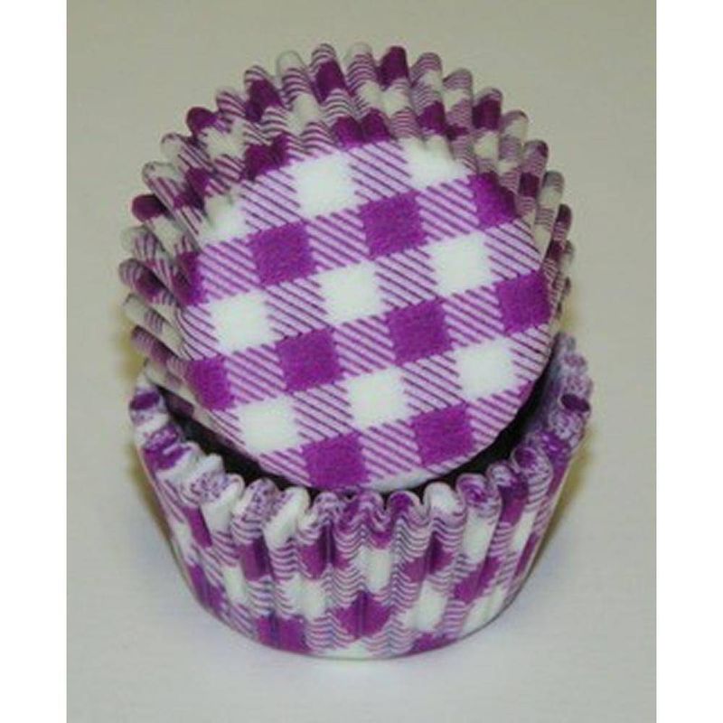 Purple Gingham Baking Cups Mini (40-50ct)