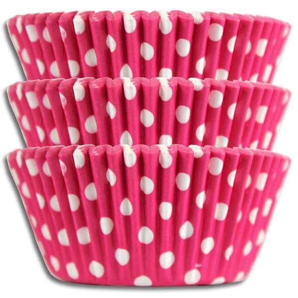 Hot Pink Polka Dot Baking Cups(30-35ct)