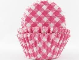 Hot Pink Gingham Baking Cups Mini (40-50ct)