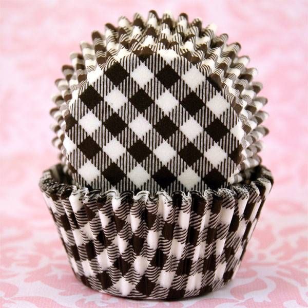 Black Gingham Baking Cups Mini (40-50ct)