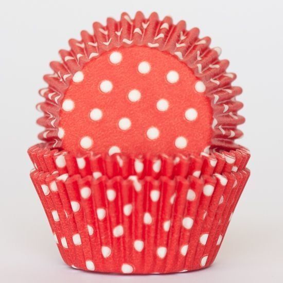 Red Polka Dot Baking Cups Mini (40-50ct)