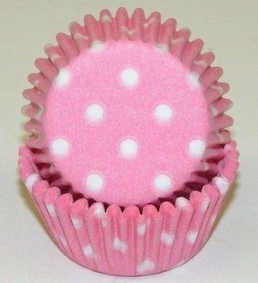 Pink (Light) Polka Dot Baking Cups Mini(40-50ct)