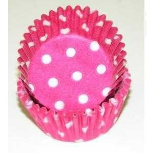 Hot Pink Polka Dot Baking Cups Mini (40-50 ct)