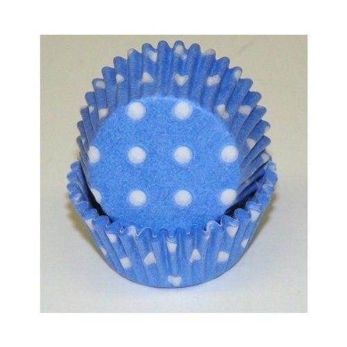Blue (Light) Polka Dot Mini Baking Cups (40-50ct)