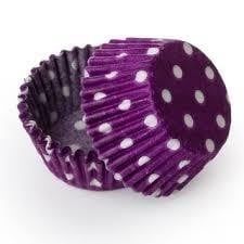 Purple Polka Dot Baking Cups Mini (40-50ct)
