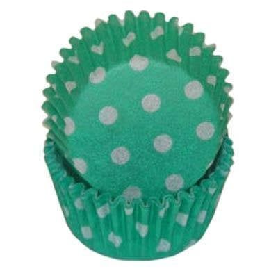 Green Polka Dot Baking Cups Mini (40-50ct)