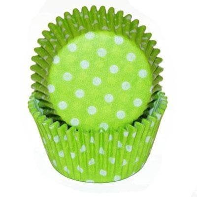 Green (Lime) Polka Dot Baking Cups(30-35ct)