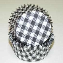 Black Gingham Baking Cups