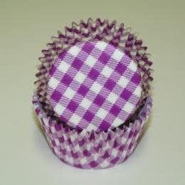 Purple Gingham Baking Cups