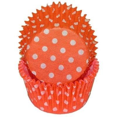 Orange Polka Dot Baking Cups