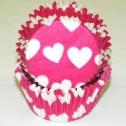 Pink Heart Baking Cups(30-40ct)