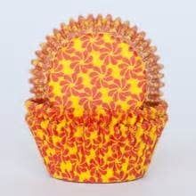 Yellow with Red Pinwheels Baking Cups