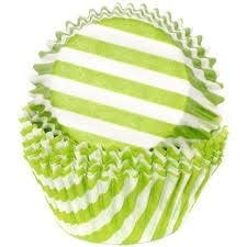 Green (Lime) Wide Stripe Baking Cups (30-35ct)