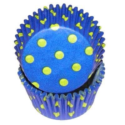 Blue (Royal) w/Yellow Dot Baking Cups(30-35ct)