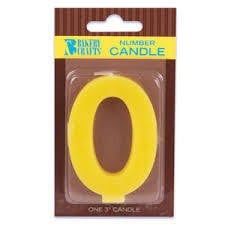 Block Number Candle "0" - Yellow