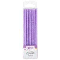 Slim Glitter Candles (Purple) 24 ct