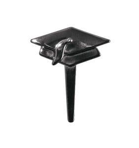 Metallic Black Grad Hat Cupcake Pick (12 ct)