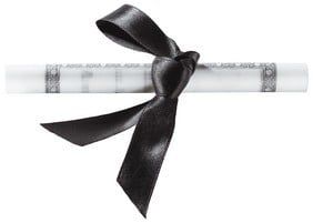 Graduation Diploma W/Black Ribbon