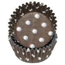 Brown Polka Dot Baking Cups Mini (40-50ct)