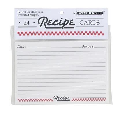 Recipe Cards 4 X 6, set of 24
