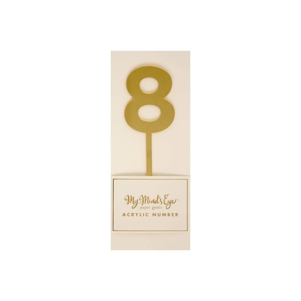 Gold Acrylic Number Pick 8
