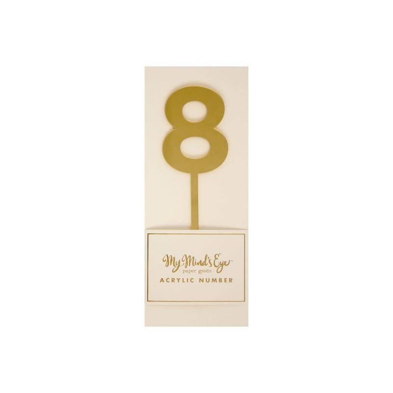 Gold Acrylic Number Pick 8