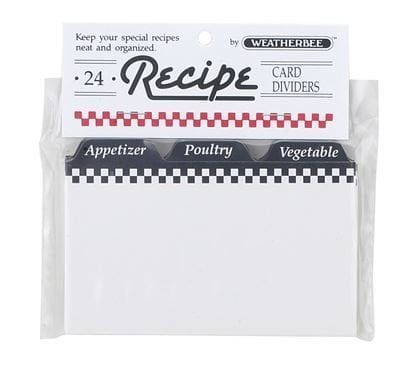 Recipe Dividers (24) 3 X 5