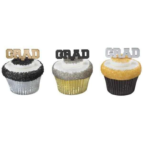 Black, Silver &amp; Gold Grad Picks (12/pkg)
