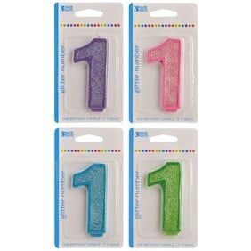 Numeral Glitter Candle "1"
