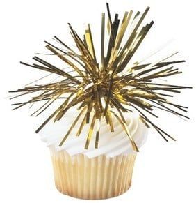 Gold Tinsel Mylar Spray Picks (6 count)