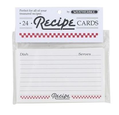 Recipe Cards 3 X 5, set of 24